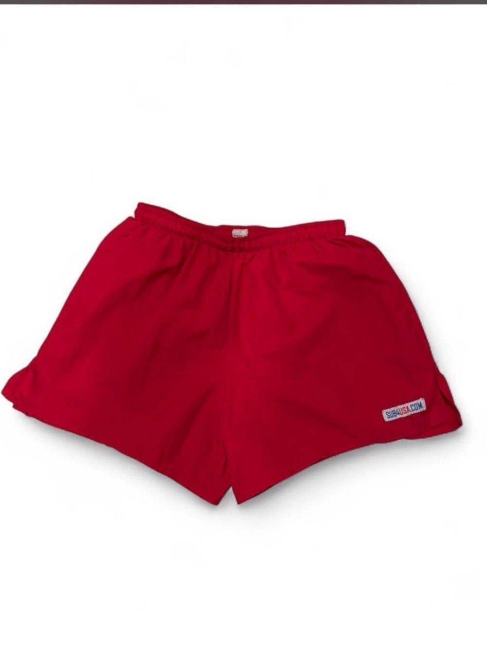 Red Athletic Running Shorts with Elastic Waist